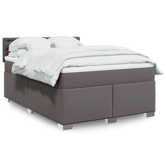 Giroletto a Molle con Materasso Grigio 160x200 cm in Similpelle