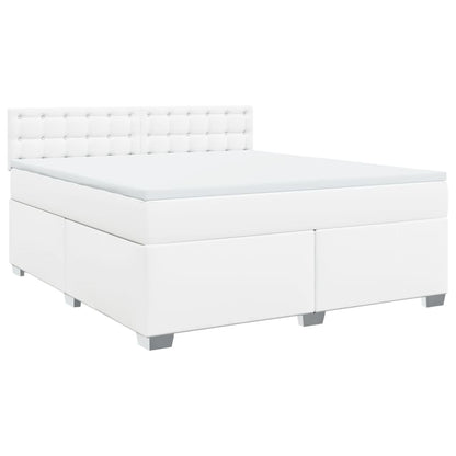 Giroletto a Molle con Materasso Bianco 180x200 cm in Similpelle