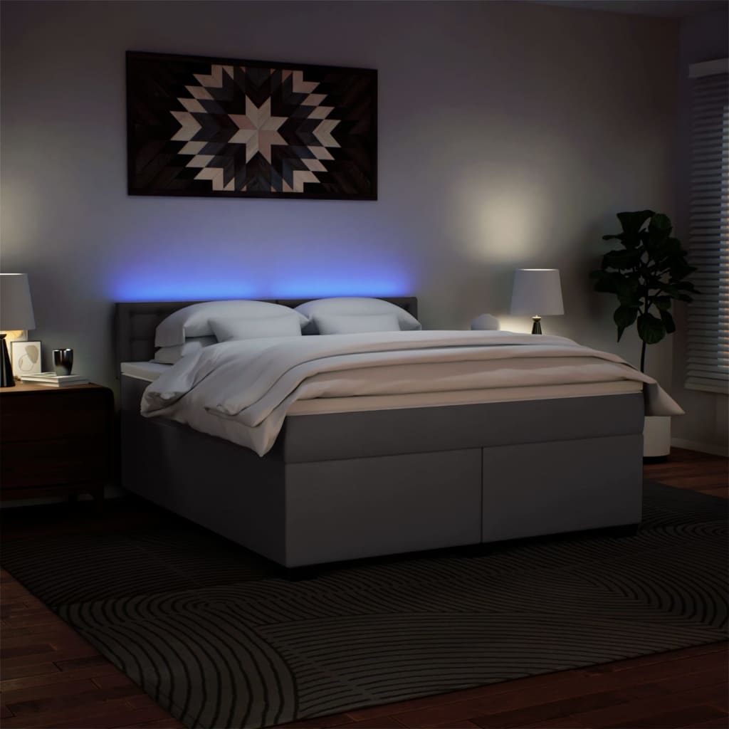 Giroletto a Molle con Materasso Grgio 180x200 cm in Similpelle - homemem39