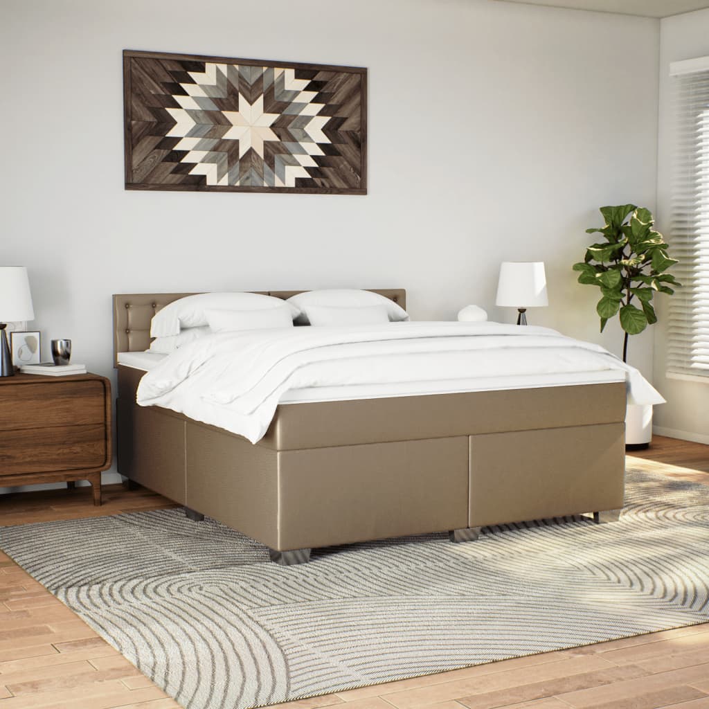 Giroletto a Molle con Materasso Cappuccino 180x200cm Similpelle