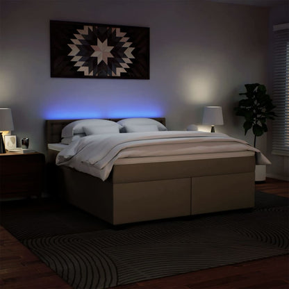 Giroletto a Molle con Materasso Cappuccino 180x200cm Similpelle