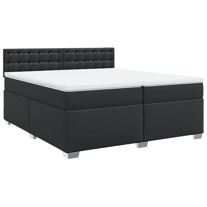 Giroletto a Molle con Materasso Nero 200x200 cm in Similpelle