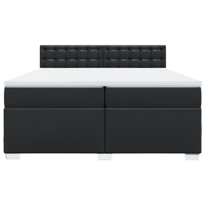 Giroletto a Molle con Materasso Nero 200x200 cm in Similpelle