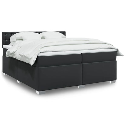Giroletto a Molle con Materasso Nero 200x200 cm in Similpelle