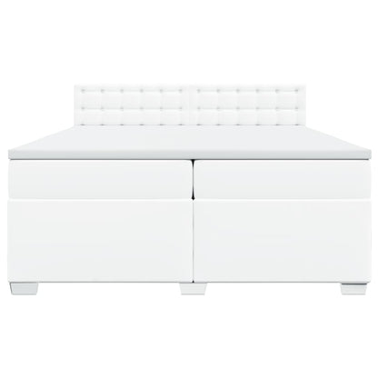 Giroletto a Molle con Materasso Bianco 200x200cm in Similpelle