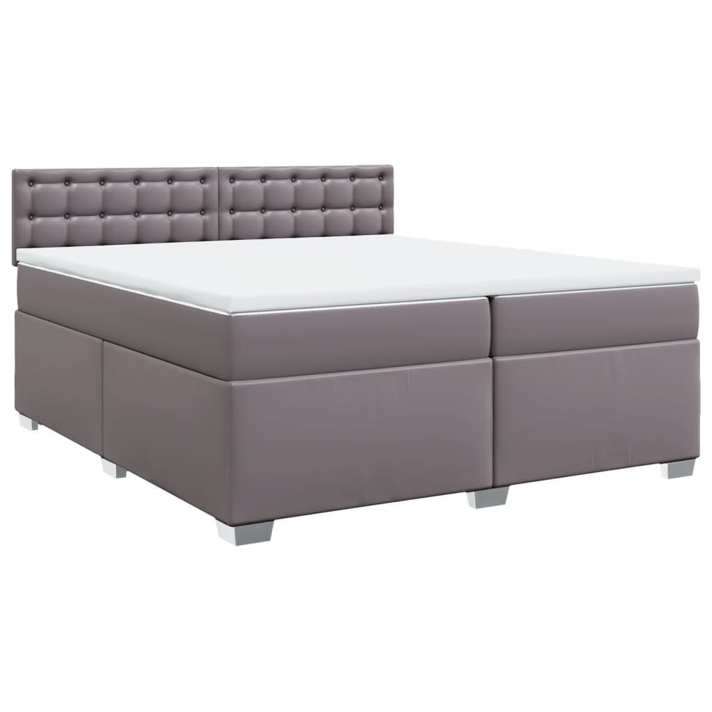 Giroletto a Molle con Materasso Grgio 200x200 cm in Similpelle