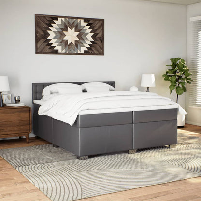 Giroletto a Molle con Materasso Grgio 200x200 cm in Similpelle