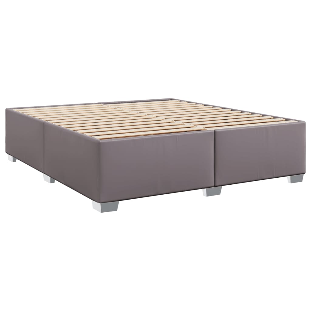 Giroletto a Molle con Materasso Grgio 200x200 cm in Similpelle