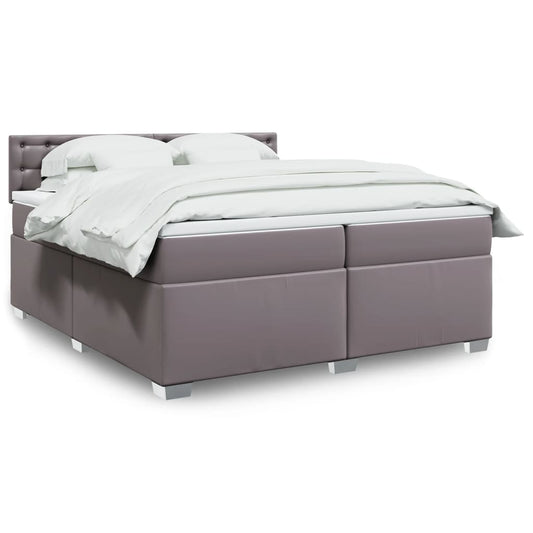 Giroletto a Molle con Materasso Grgio 200x200 cm in Similpelle