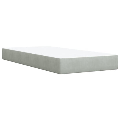 Giroletto a Molle con Materasso Grigio Chiaro 80x200 cm Velluto | homemem39