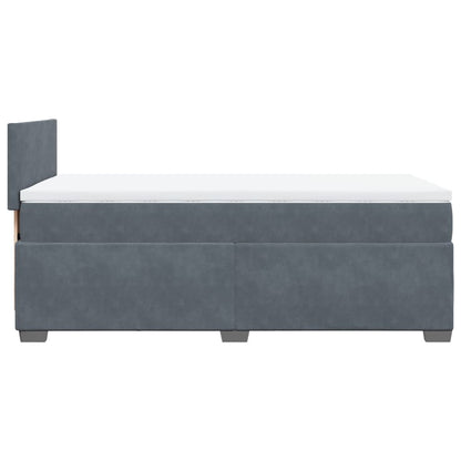 Giroletto a Molle con Materasso Grigio Scuro 80x200 cm Velluto