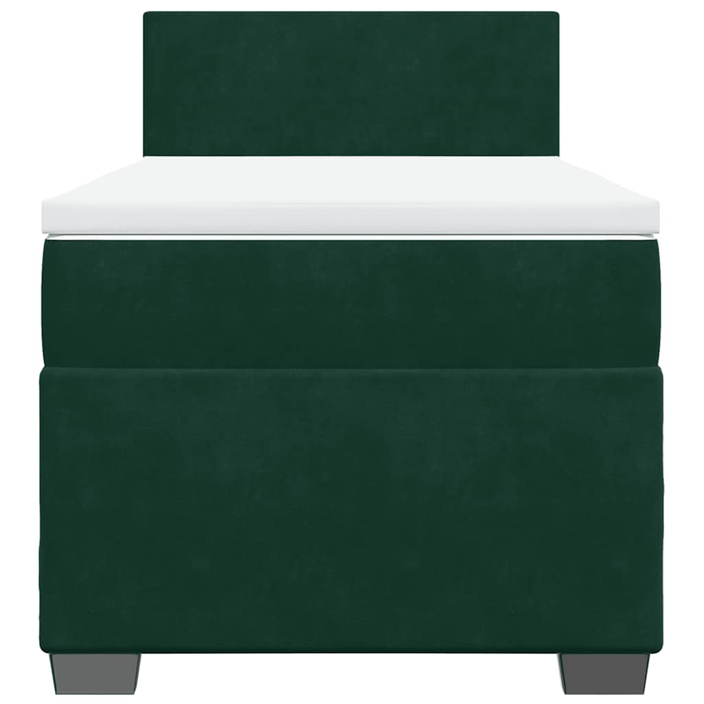 Giroletto a Molle con Materasso Verde Scuro 80x200 cm Velluto