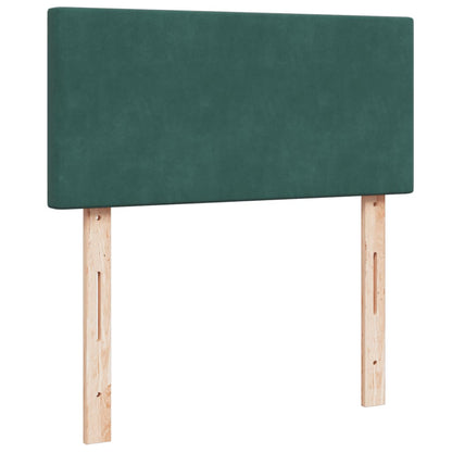 Giroletto a Molle con Materasso Verde Scuro 80x200 cm Velluto