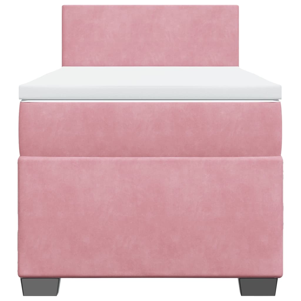 Giroletto a Molle con Materasso Rosa 80x200 cm in Velluto