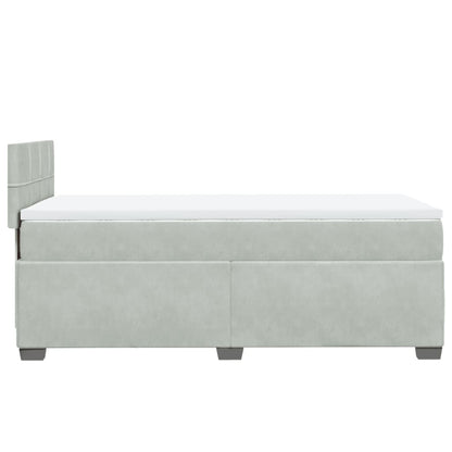 Giroletto a Molle con Materasso Grigio Chiaro 80x200 cm Velluto