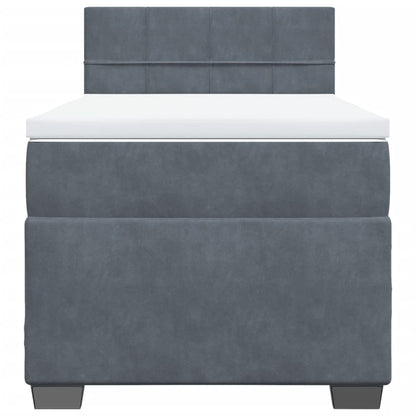 Giroletto a Molle con Materasso Grigio Scuro 80x200 cm Velluto | homemem39