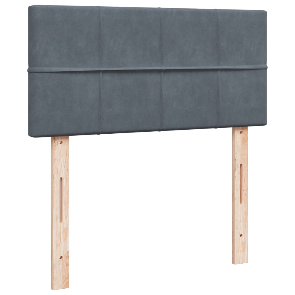 Giroletto a Molle con Materasso Grigio Scuro 80x200 cm Velluto | homemem39
