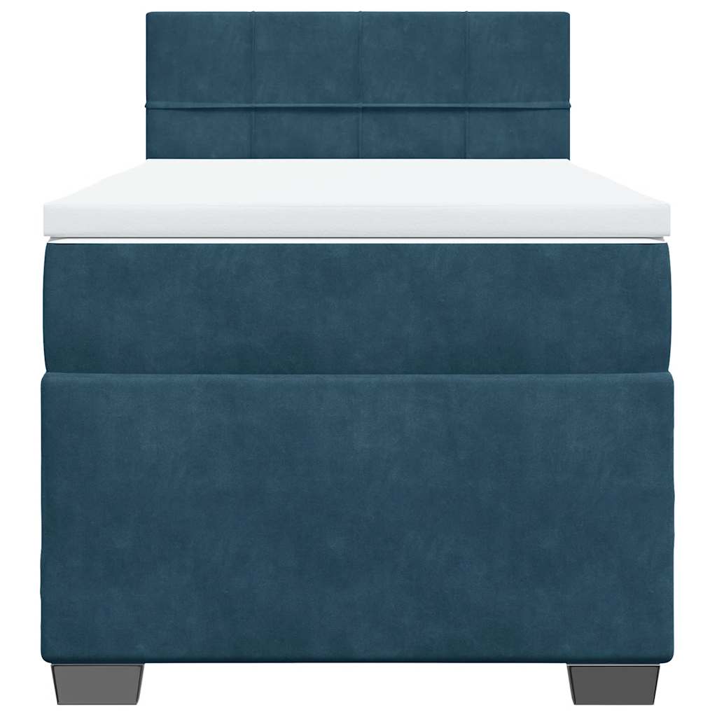 Giroletto a Molle con Materasso Blu 80x200 cm in Velluto