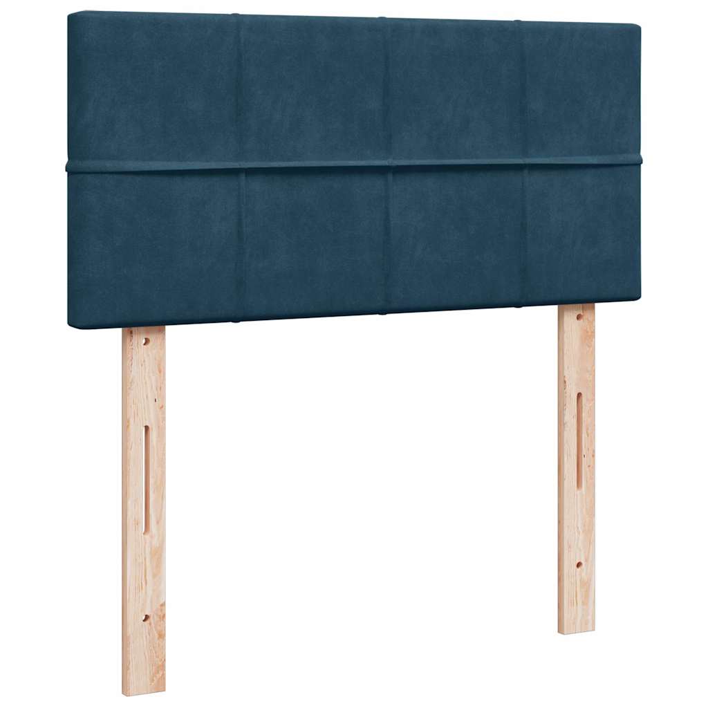 Giroletto a Molle con Materasso Blu 80x200 cm in Velluto