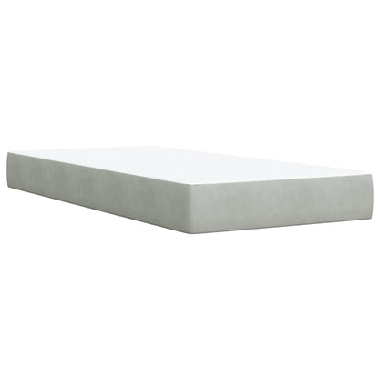 Giroletto a Molle con Materasso Grigio Chiaro 80x200 cm Velluto