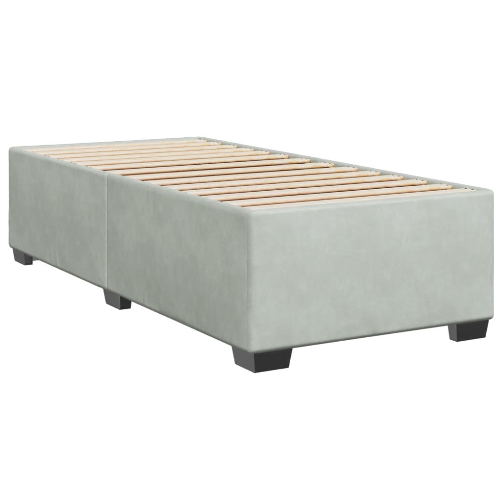Giroletto a Molle con Materasso Grigio Chiaro 80x200 cm Velluto