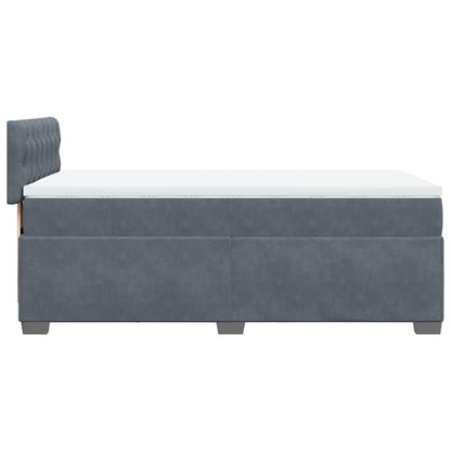 Giroletto a Molle con Materasso Grigio Scuro 80x200 cm Velluto