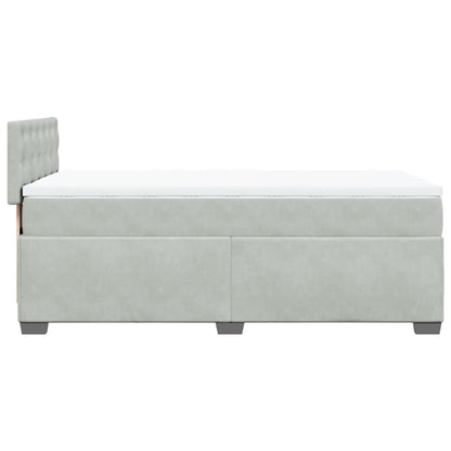 Giroletto a Molle con Materasso Grigio Chiaro 80x200 cm Velluto
