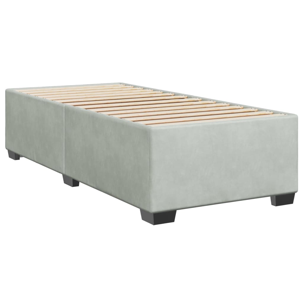 Giroletto a Molle con Materasso Grigio Chiaro 80x200 cm Velluto
