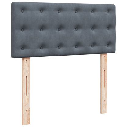 Giroletto a Molle con Materasso Grigio Scuro 80x200 cm Velluto