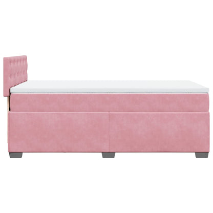 Giroletto a Molle con Materasso Rosa 80x200 cm in Velluto
