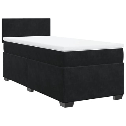Giroletto a Molle con Materasso Nero 90x190 cm in Velluto