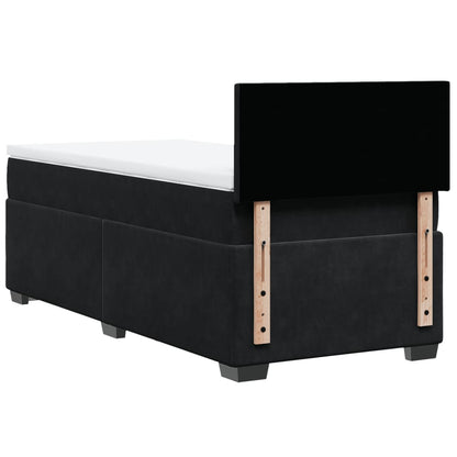 Giroletto a Molle con Materasso Nero 90x190 cm in Velluto