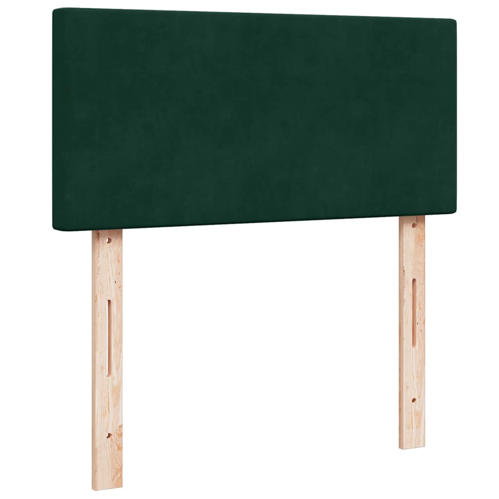 Giroletto a Molle con Materasso Verde Scuro 90x190 cm Velluto