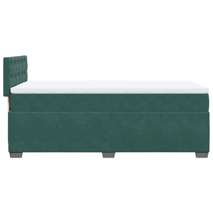 Giroletto a Molle con Materasso Verde Scuro 90x190 cm Velluto