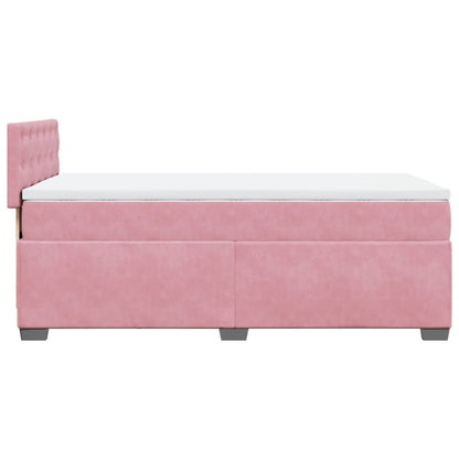 Giroletto a Molle con Materasso Rosa 90x190 cm in Velluto - homemem39