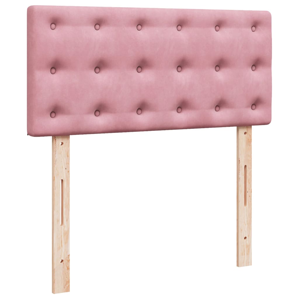 Giroletto a Molle con Materasso Rosa 90x190 cm in Velluto