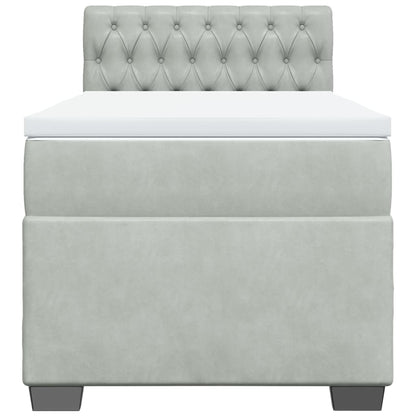 Giroletto a Molle con Materasso Grigio Chiaro 90x190 cm Velluto - homemem39