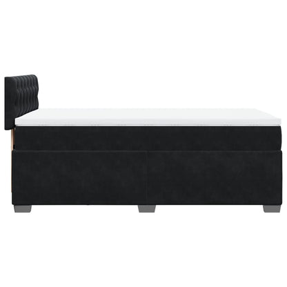 Giroletto a Molle con Materasso Nero 90x190 cm in Velluto