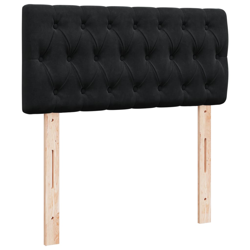 Giroletto a Molle con Materasso Nero 90x190 cm in Velluto