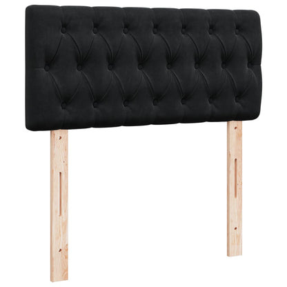 Giroletto a Molle con Materasso Nero 90x190 cm in Velluto