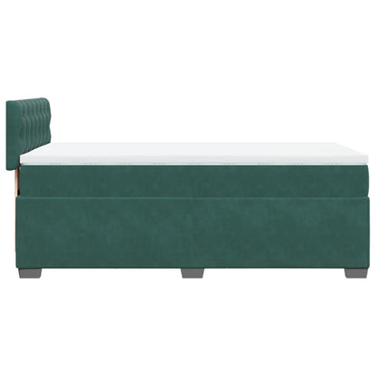 Giroletto a Molle con Materasso Verde Scuro 90x190 cm Velluto