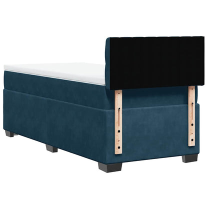 Giroletto a Molle con Materasso Blu 90x190 cm in Velluto