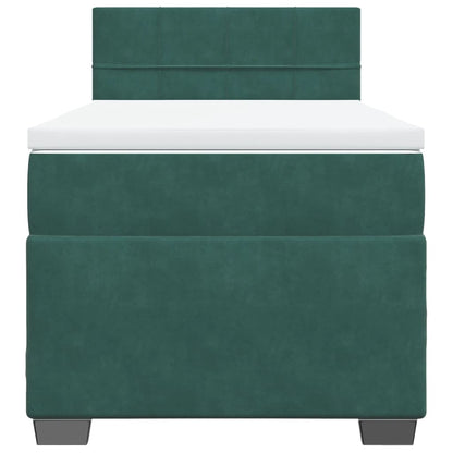 Giroletto a Molle con Materasso Verde Scuro 90x190 cm Velluto - homemem39