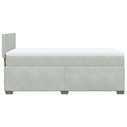 Giroletto a Molle con Materasso Grigio Chiaro 90x200 cm Velluto