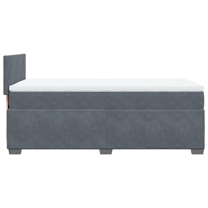 Giroletto a Molle con Materasso Grigio Scuro 90x200 cm Velluto