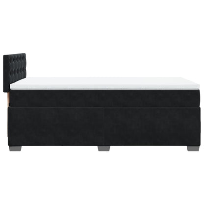 Giroletto a Molle con Materasso Nero 90x200 cm in Velluto