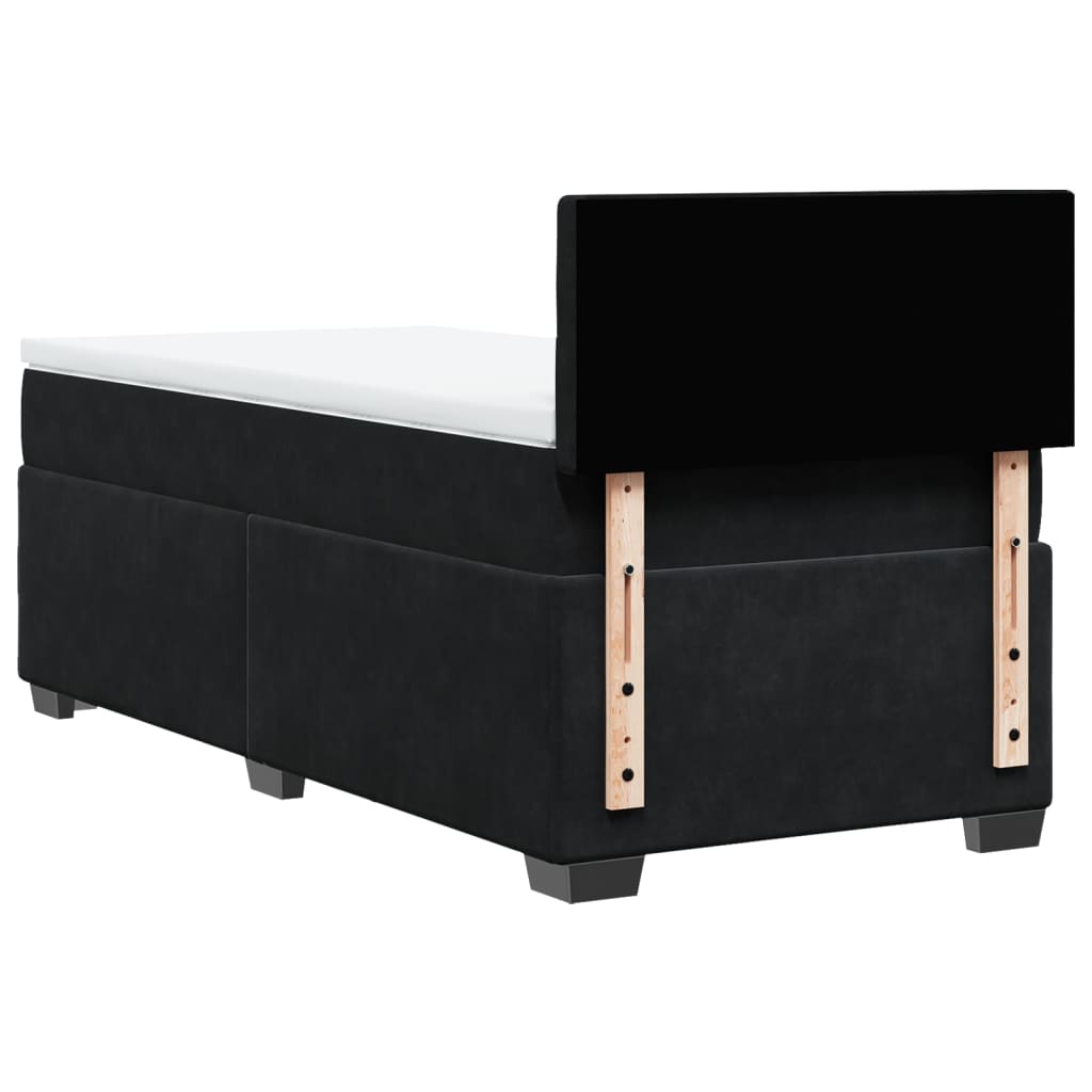 Giroletto a Molle con Materasso Nero 90x200 cm in Velluto