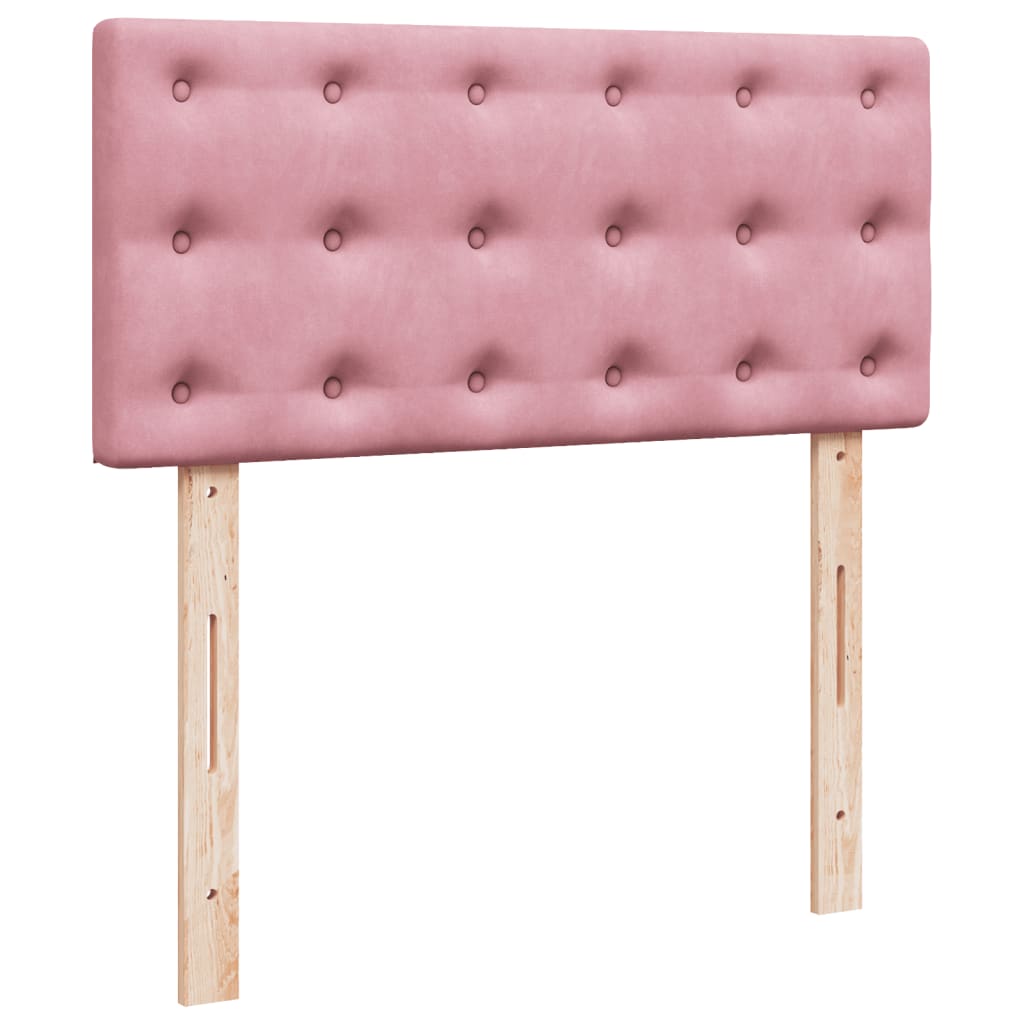 Giroletto a Molle con Materasso Rosa 90x200 cm in Velluto