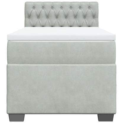 Giroletto a Molle con Materasso Grigio Chiaro 90x200 cm Velluto - homemem39