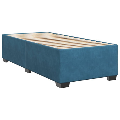 Giroletto a Molle con Materasso Blu 90x200 cm in Velluto